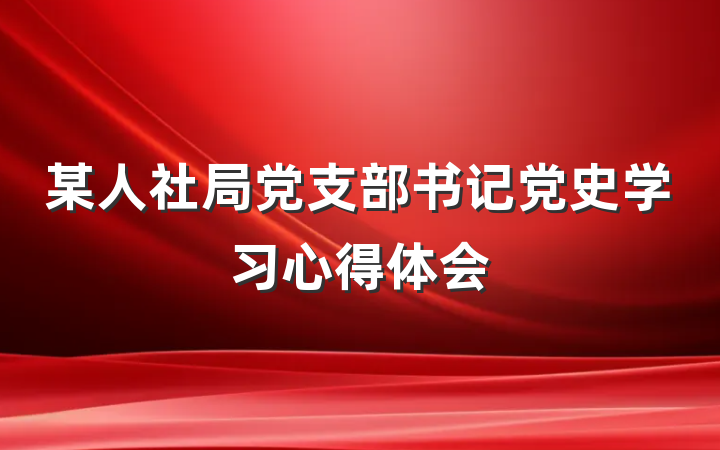 某人社局党支部书记党史学习心得体会