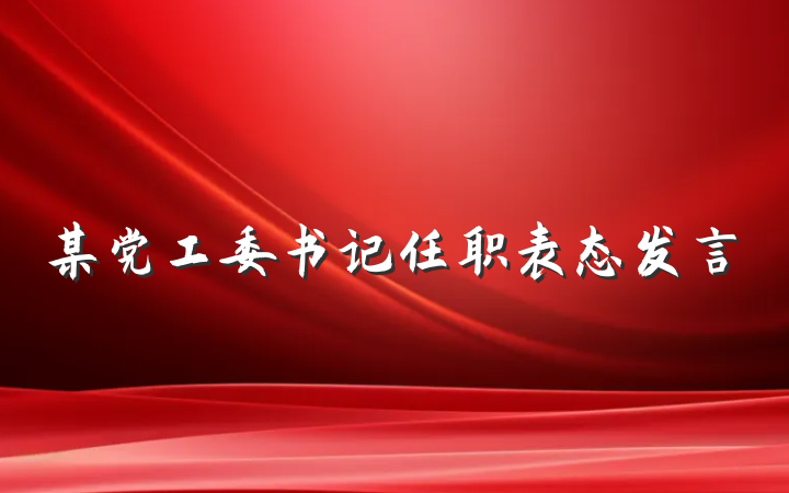 某党工委书记任职表态发言