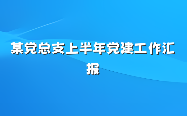 某党总支上半年党建工作汇报
