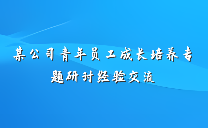 某公司青年员工成长培养专题研讨经验交流