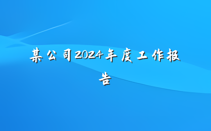 某公司2024年度工作报告