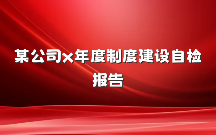 某公司x年度制度建设自检报告