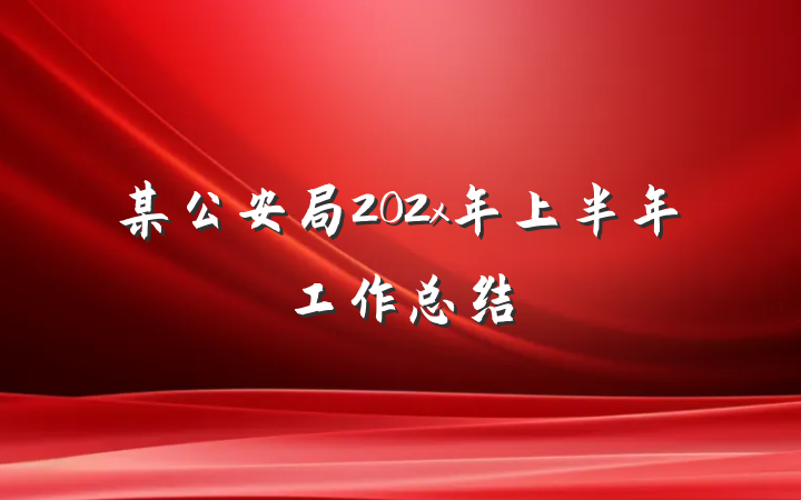 某公安局202x年上半年工作总结