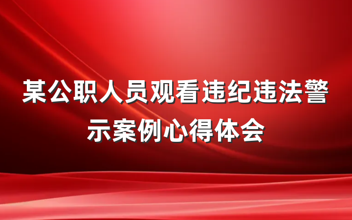 某公职人员观看违纪违法警示案例心得体会