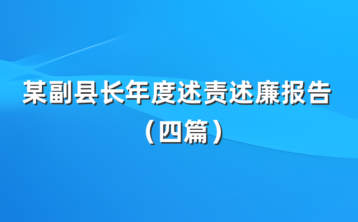 某副县长年度述责述廉报告（四篇）