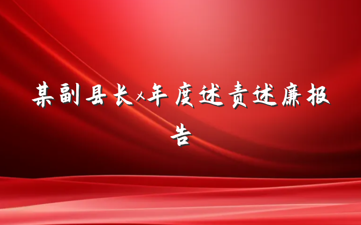 某副县长x年度述责述廉报告