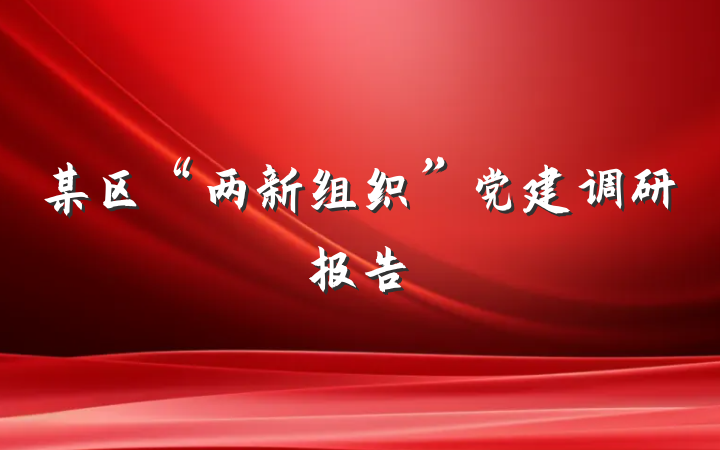 某区“两新组织”党建调研报告
