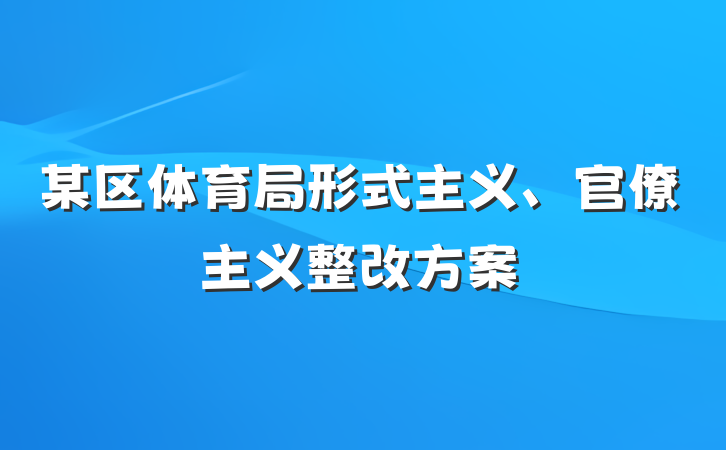 某区体育局形式主义、官僚主义整改方案