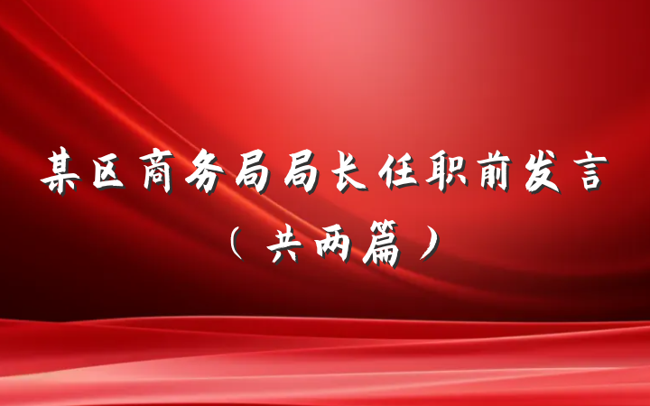 某区商务局局长任职前发言（共两篇）
