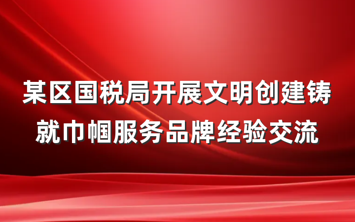 某区国税局开展文明创建铸就巾帼服务品牌经验交流