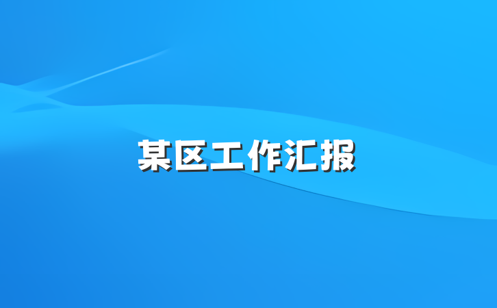 某区工作汇报