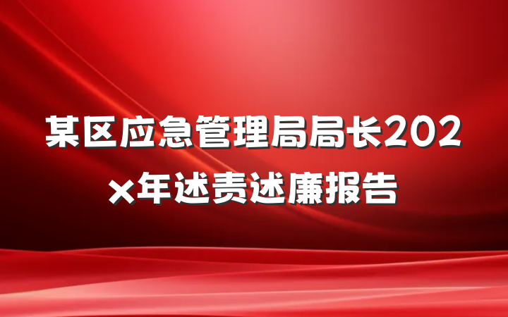 某区应急管理局局长202x年述责述廉报告