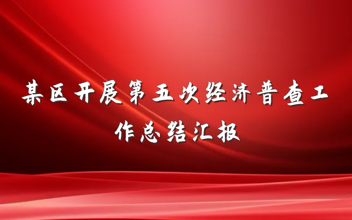 某区开展第五次经济普查工作总结汇报