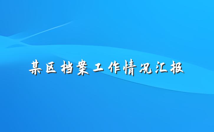 某区档案工作情况汇报