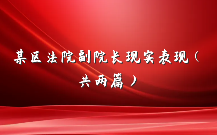 某区法院副院长现实表现（共两篇）