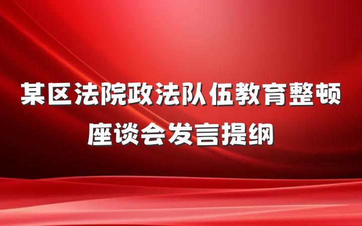 某区法院政法队伍教育整顿座谈会发言提纲