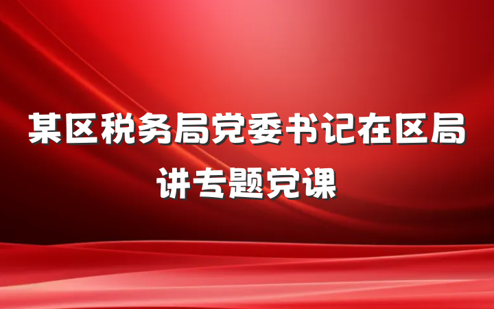 某区税务局党委书记在区局讲专题党课