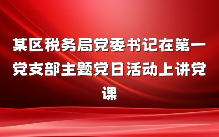 某区税务局党委书记在第一党支部主题党日活动上讲党课