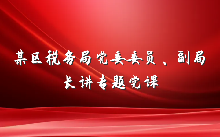 某区税务局党委委员、副局长讲专题党课