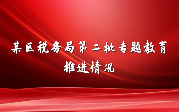 某区税务局第二批专题教育推进情况