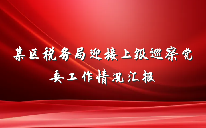 某区税务局迎接上级巡察党委工作情况汇报