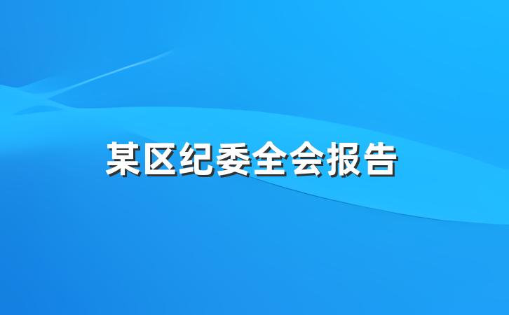 某区纪委全会报告