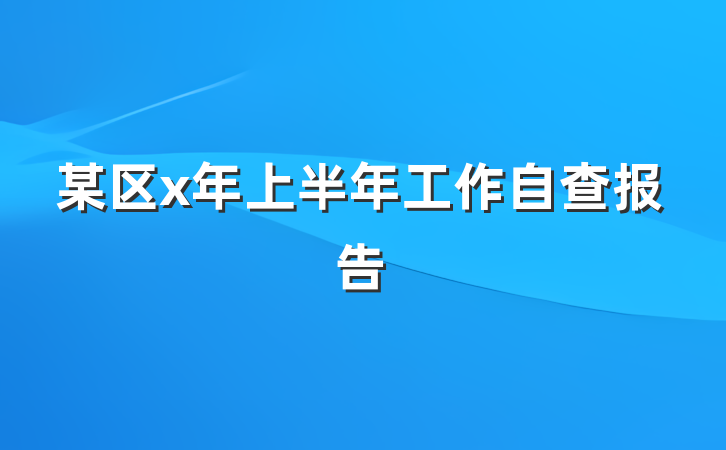 某区x年上半年工作自查报告