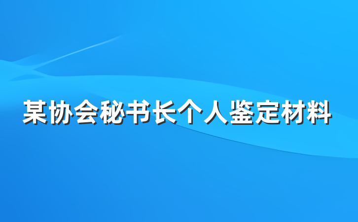 某协会秘书长个人鉴定材料