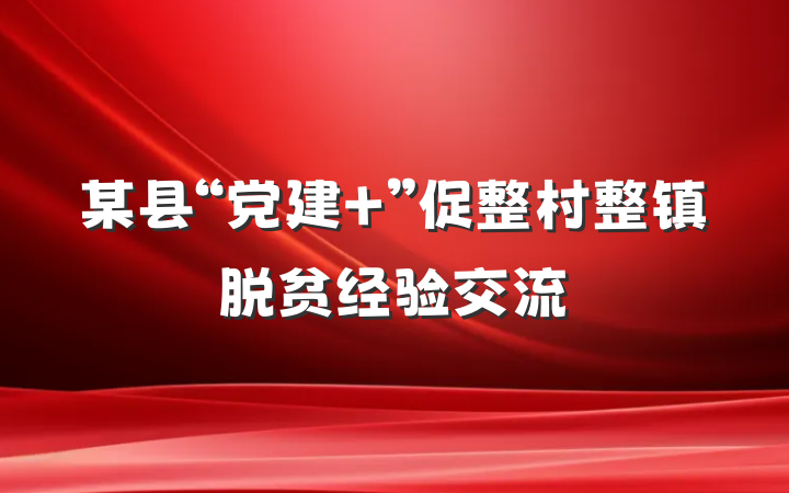 某县“党建+”促整村整镇脱贫经验交流