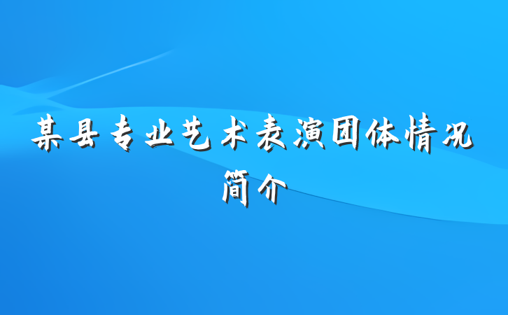 某县专业艺术表演团体情况简介