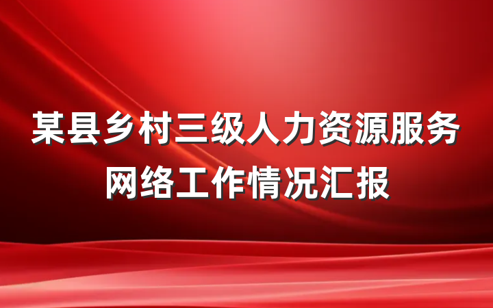 某县乡村三级人力资源服务网络工作情况汇报