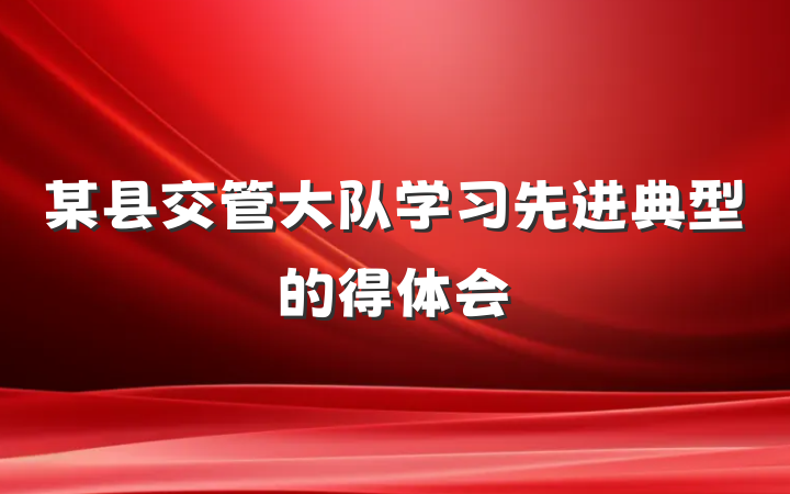 某县交管大队学习先进典型的得体会