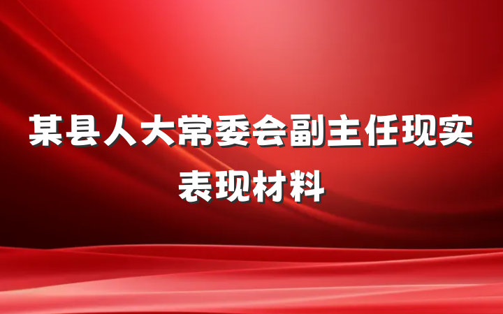 某县人大常委会副主任现实表现材料