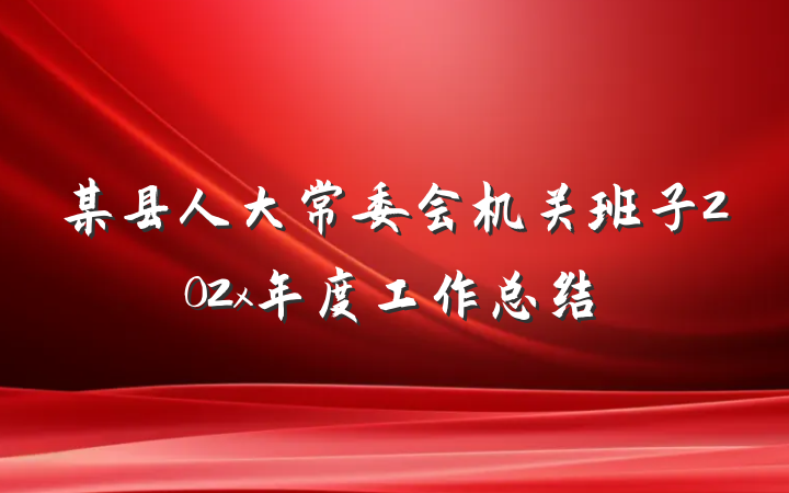 某县人大常委会机关班子202x年度工作总结