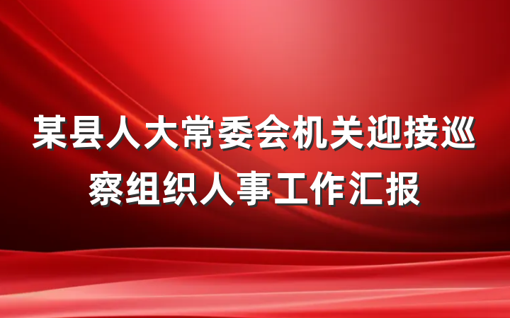 某县人大常委会机关迎接巡察组织人事工作汇报