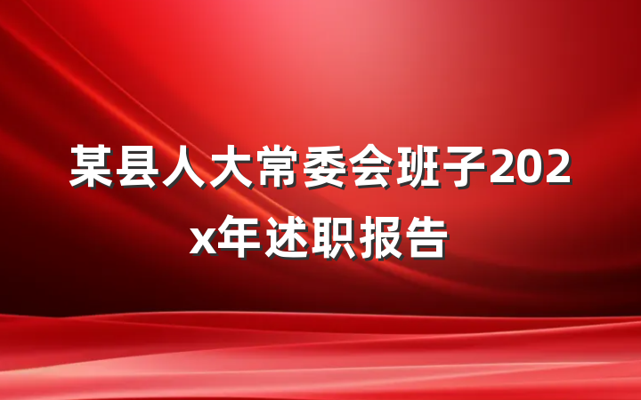 某县人大常委会班子202x年述职报告