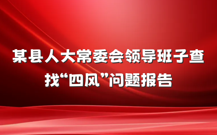 某县人大常委会领导班子查找“四风”问题报告
