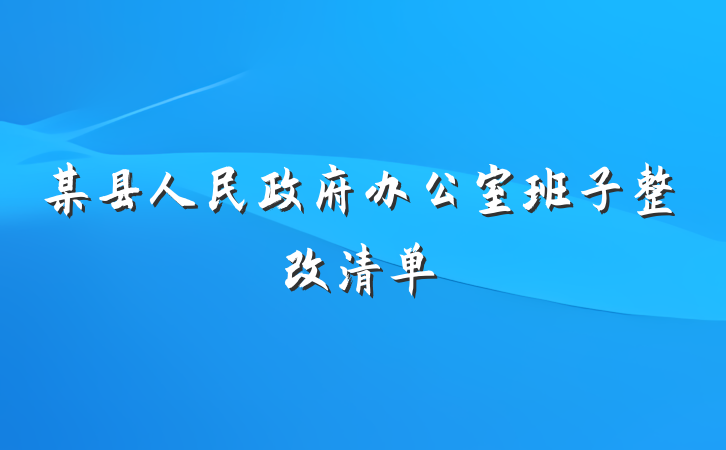 某县人民政府办公室班子整改清单