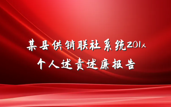 某县供销联社系统201x个人述责述廉报告