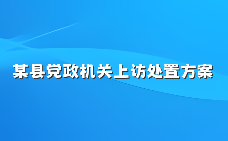 某县党政机关上访处置方案