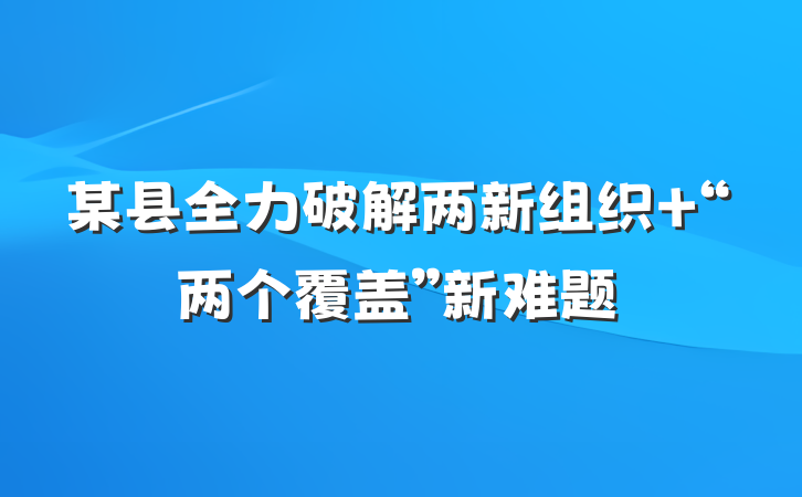 某县全力破解两新组织 “两个覆盖”新难题