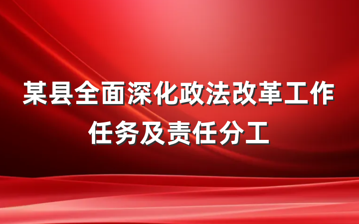 某县全面深化政法改革工作任务及责任分工