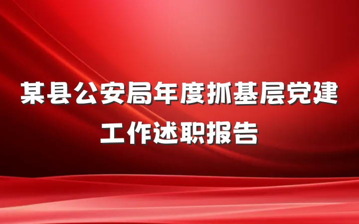 某县公安局年度抓基层党建工作述职报告