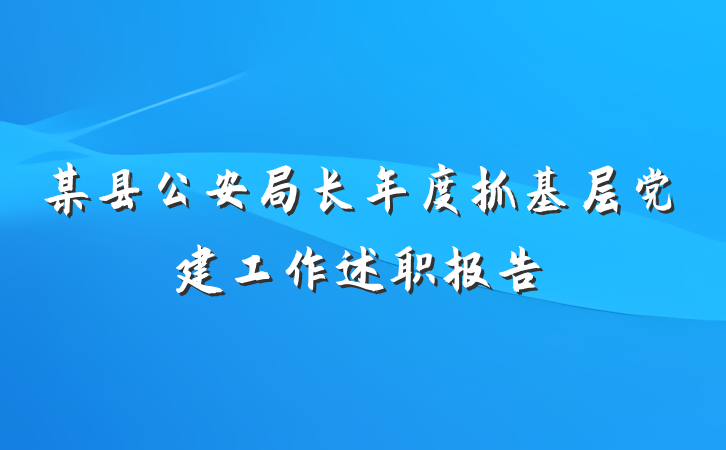 某县公安局长年度抓基层党建工作述职报告
