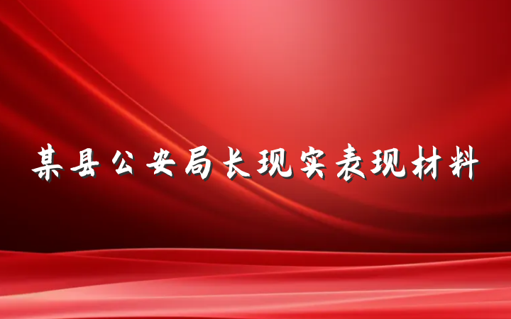 某县公安局长现实表现材料