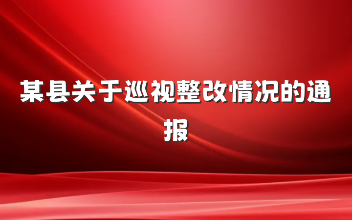 某县关于巡视整改情况的通报