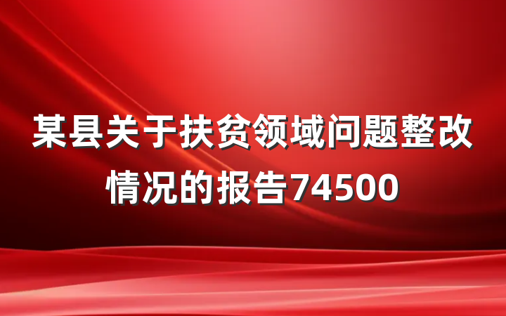 某县关于扶贫领域问题整改情况的报告74500