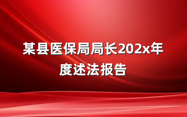 某县医保局局长202x年度述法报告