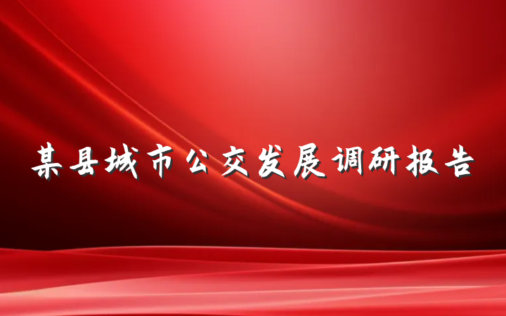 某县城市公交发展调研报告