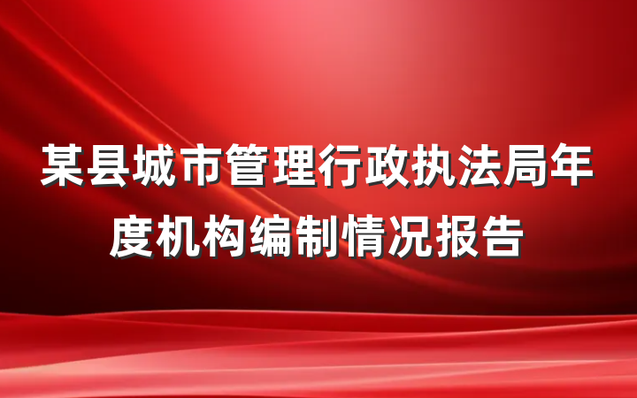 某县城市管理行政执法局年度机构编制情况报告